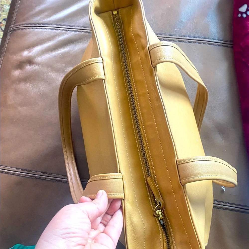 Coach Tan Leather Tote Bag - Picture 6 of 14